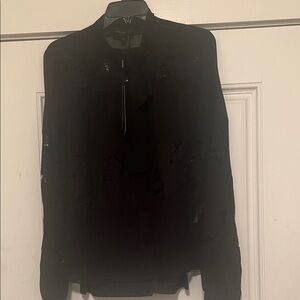 Donna Karan Black Sheer Top